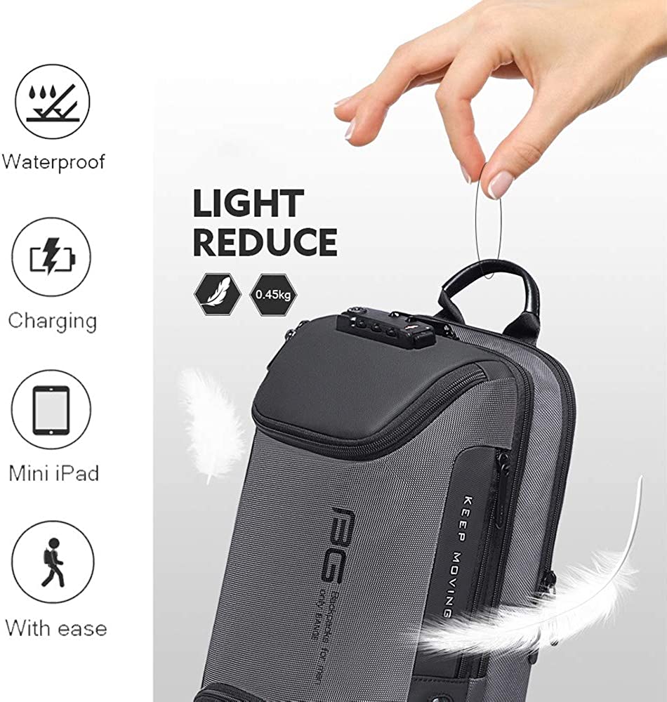 OZUKO Sling Backpack Sling Bag Crossbody Backpack Shoulder Casual Daypack Rucksack for Men - Image 3